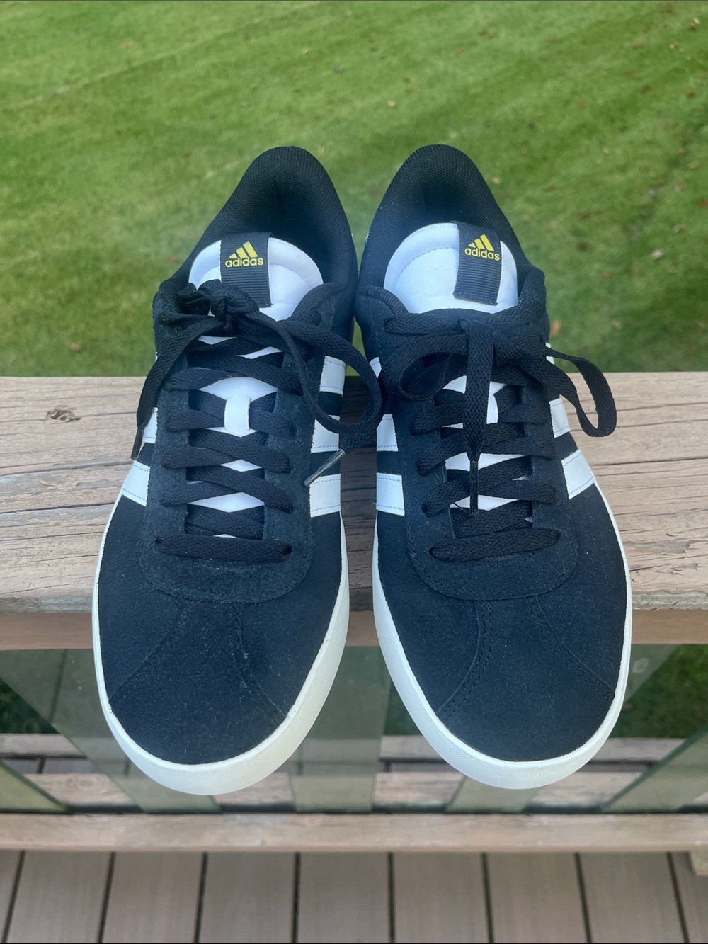 Adidas Womens Black & White Low-Top Sneakers